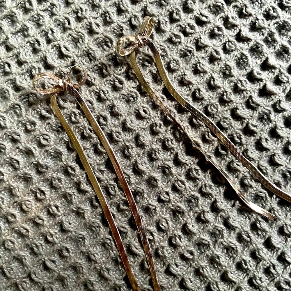 Long Bow Earrings - Picture 2 of 3